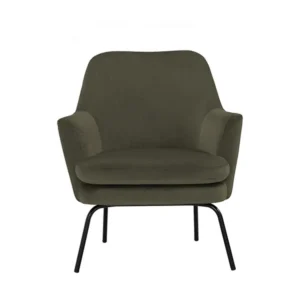 Lucian Lounge Chair 802/3206 Matt Black Epoxy/Leaf Moyers Fabric 1seater