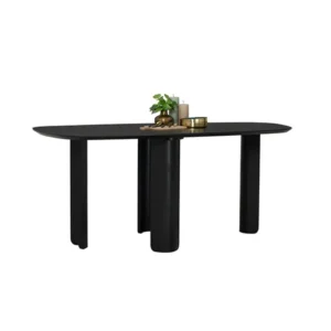 Wodi Rect Dining Table P2 Board Bentwood MDF Ash Veneer 114 Black 8seater