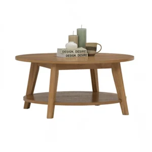 Toronto Round Coffee Table MO MDF Acacia Veneer 1802 Light Tennessee Walnut