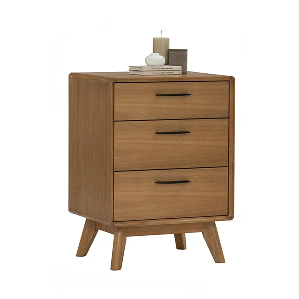 Toronto Side Table MO MDF Acacia Veneer 1802 Light Tennessee Walnut 3Drawer