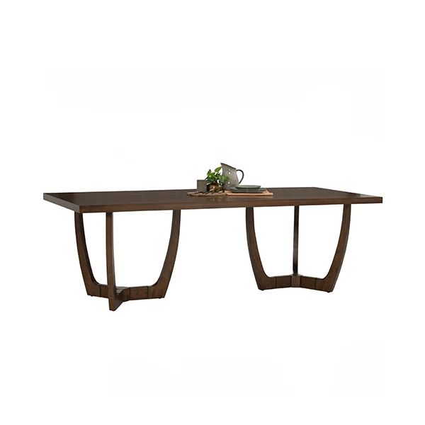 1054975-a Varnel Rectangular Dining Table MDF Mindy Veneer Malaysia Oak 109/113 Cocoa/Walnut 8seater