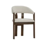 Nina Dining Chair Malaysian Oak 109/3782 Cocoa/Cream White Fabric