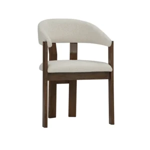 Nina Dining Chair Malaysian Oak 109/3782 Cocoa/Cream White Fabric