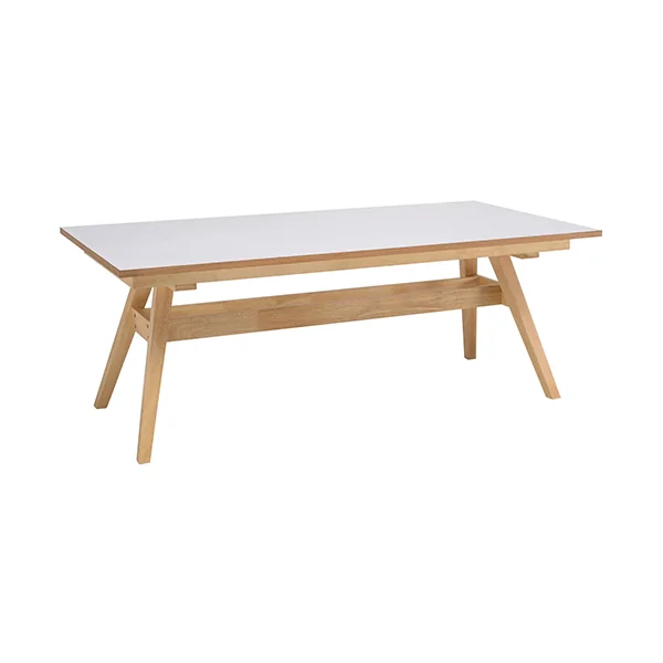 1055438-a Valko Rec Dining Table MO/Melamine Laminated Board 112/161 Oak/White 6seater