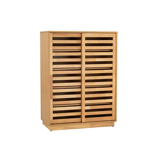 1050452-a Kyoto Shoe Cabinet 102 Natural Wood 2Door